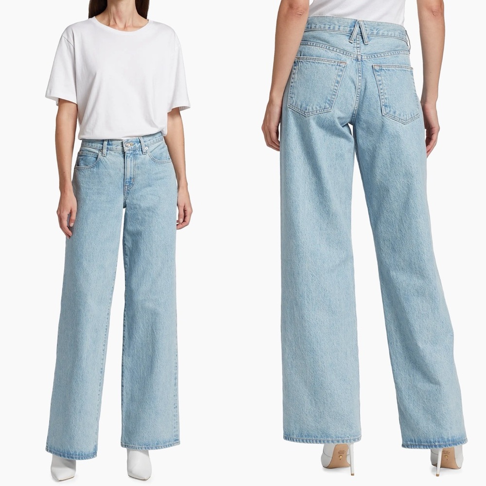 Slvrlake  Mica Wide Leg Low Rise Jeans in Clear Skies Size 29 $299 LN